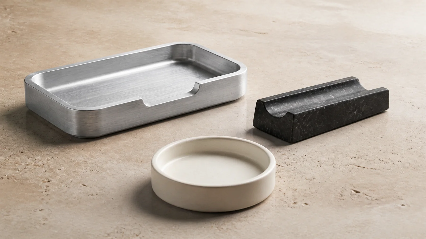 Fictional premium desk objects used in the Arc Form ecommerce concept